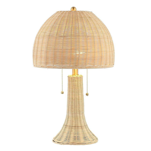 JONATHAN Y JYL4040A Joanie 22'' Bohemian Rustic Iron LED Table Lamp Farmhouse Coastal Bedside Desk NightStand for Bedroom Living Room Office College Bulbs Included, Natural/Brass Gold, 13.0 in