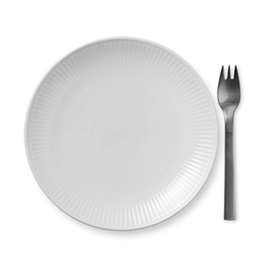 White Fluted Coupe Dessert Plate