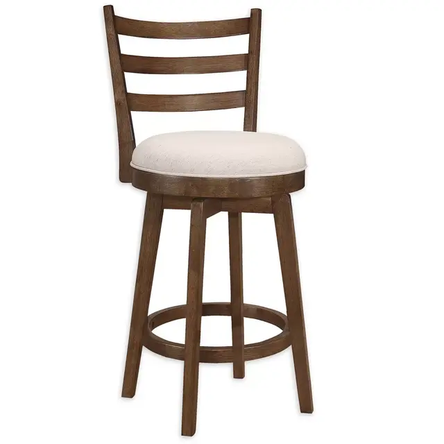 Ladderback Walnut 40 in. Swivel Counter Stool
