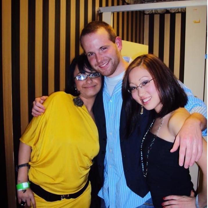 Our first picture together AND the the night of our first kiss. And as expected, the photo was taken in the women's restroom.