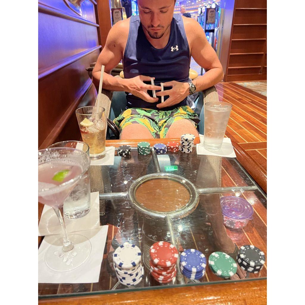 Playing poker on the cruise, so much fun! :)