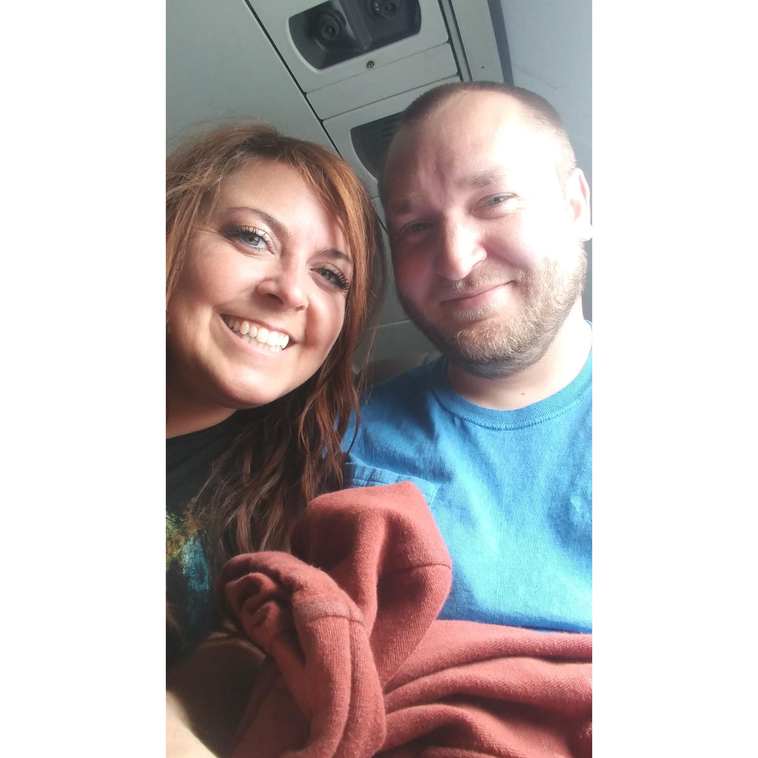 Day 1 - Headed to Scotland! Heather spent half of her birthday on the smallest plane in the world. Derek is getting nervous about the proposal, but happy the ring wasn't flagged at airport security.