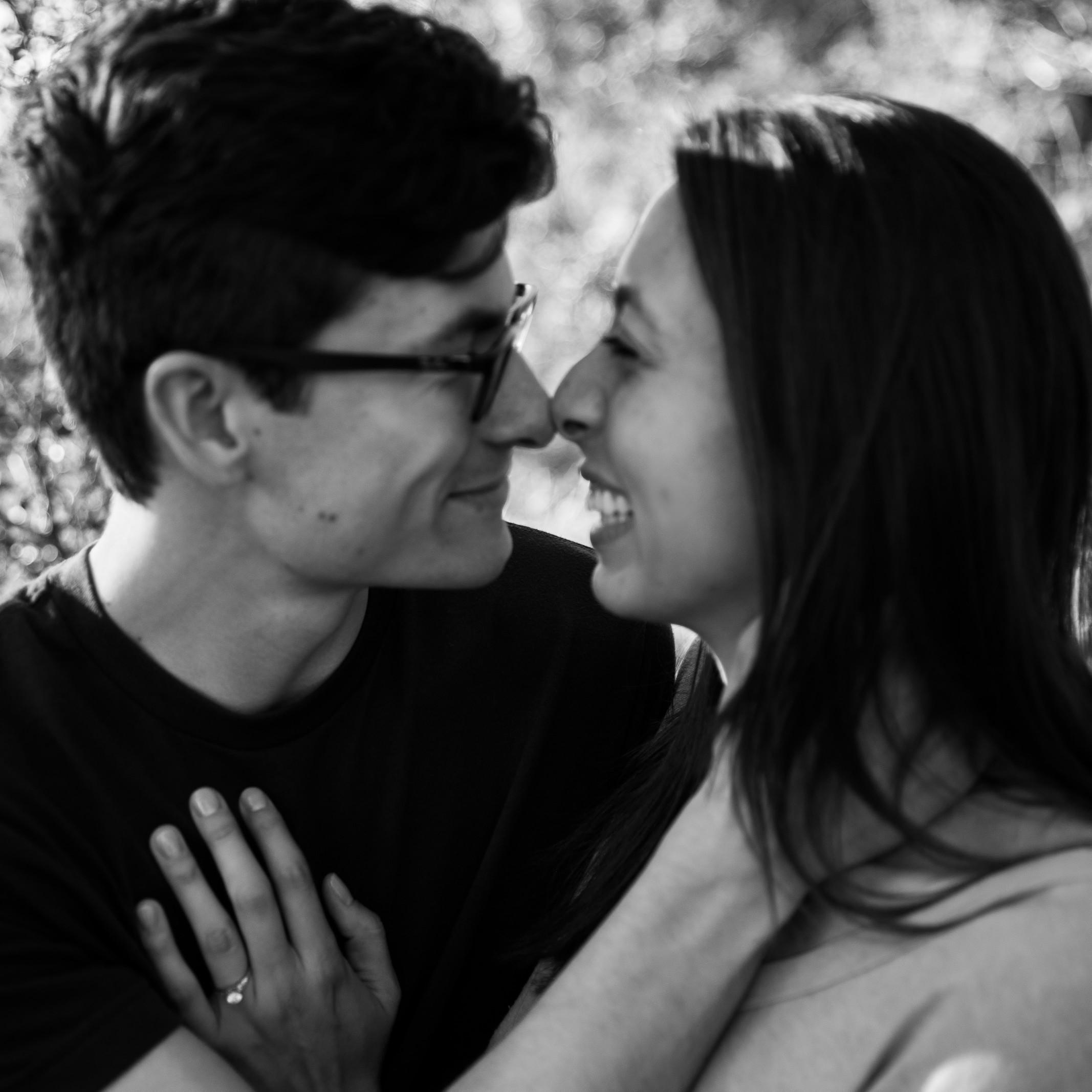 Engagement pictures while hiking Arthur's Rock in Fort Collins.