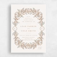 Beige Wedding Invitation - Heliconia Portrait