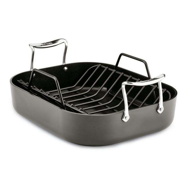 All-Clad Essentials Nonstick Hard-Anodized 11-Inch x 14-Inch Roaster with Rack