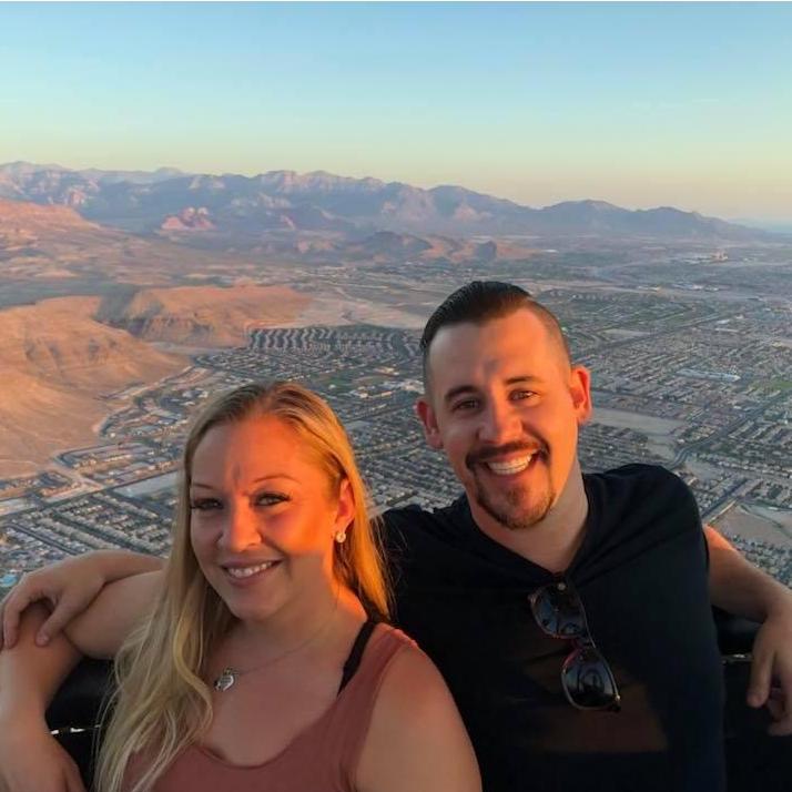 What some would call their second home, Sarah & Daryl enjoying a sunrise hot air balloon ride in Las Vegas.