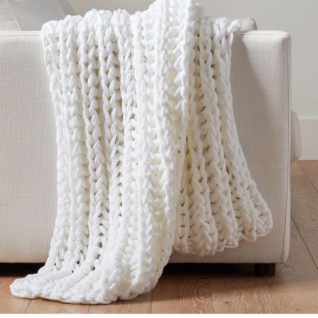 Ribbed Colossal Throw, 44" x 56", White