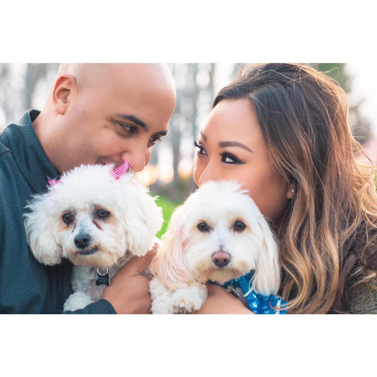 With our furbabies coco and bogey