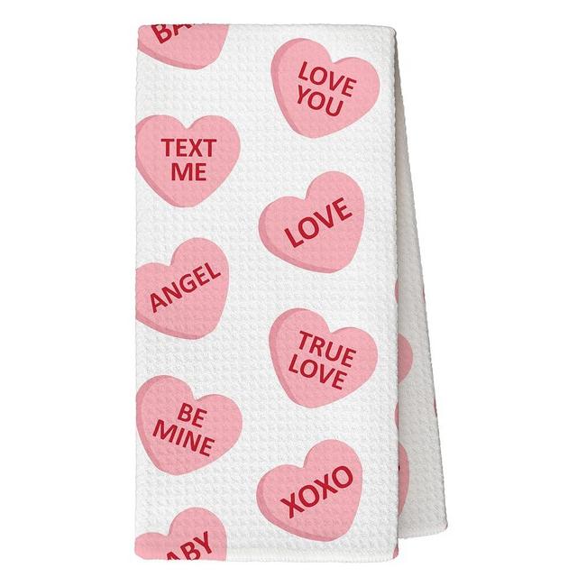 YLZlhb Coquette Pink Heart Kitchen Towels, Valentine’s Day Gift for Girl Friends, Anniversary Wedding Gifts for Couple Wife, Pink Home Decor Tea Towels Kitchen Hand Towels 16x24 Inch
