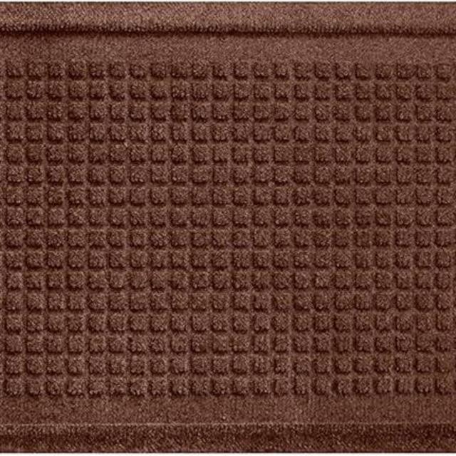 Bungalow Flooring Waterhog Indoor/Outdoor Boot Tray, 15 by 36 inches, Made in USA, Skid Resistant, Easy to Clean, Catches Water and Debris, Squares Pattern, Dark Brown