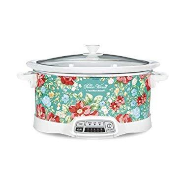 Bring Cheerful and Charming Style to Your Countertop with Beautiful and Stylish Pioneer Woman 7 Quart Programmable Slow Cooker Vintage Floral,Great Addition to Your Kitchen
