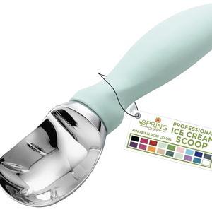 Spring Chef Heavy Duty Metal Ice Cream Scoop - Dishwasher Safe Ice Cream Scooper - Commercial Icecream Scoop Spade - Professional Kitchen Gadgets for Gelato, Melon, Sundae - Cookie Spoon - Mint