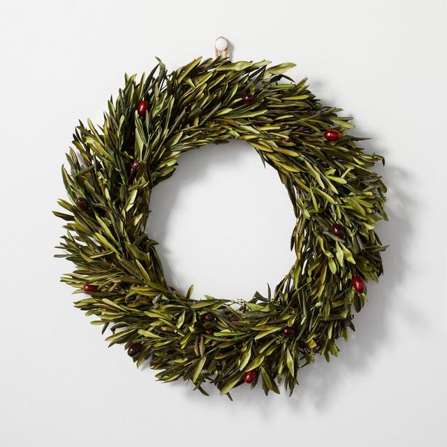 20" Preserved Olive Leaf Plant Wreath - Hearth & Hand™ with Magnolia