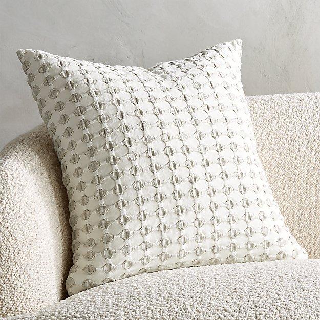 20" Estela Grey and White Pillow w/ Feather Down Insert