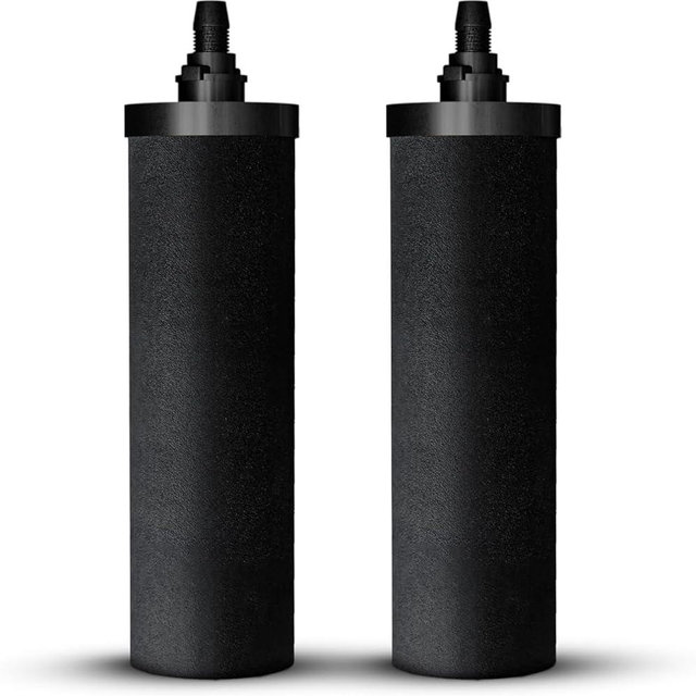 NSF Certified Smart Carbon (Black) Replacement Filter Elements - Pack of 2 Carbon Filters for Phoenix Gravity Water Filters, Replacement for Berkey® BB9-2 & Other Countertop Water Filters