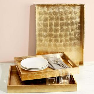 Harper Metallic 3-Piece Tray Set