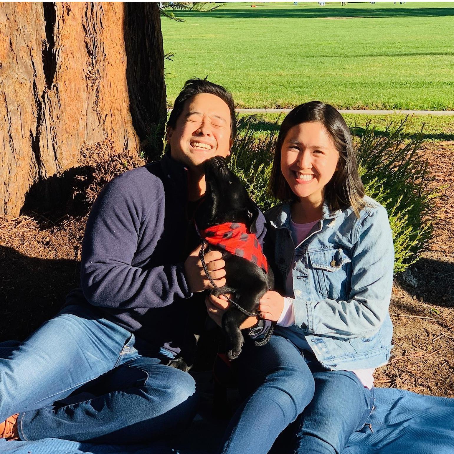 Our first family picture together with Luna (2020)