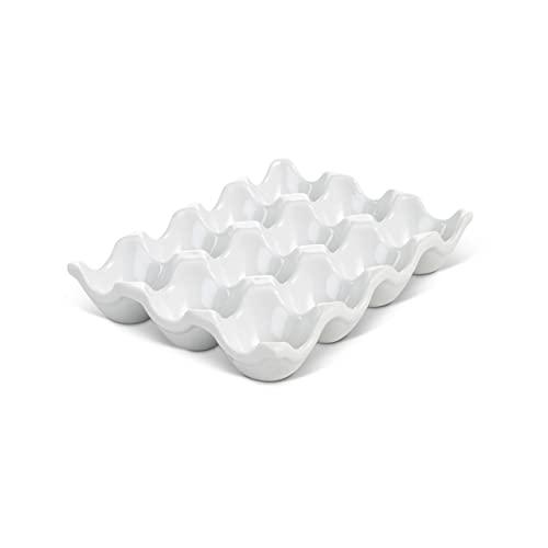 HIC Harold Import Co. HIC Crate, Fine White Porcelain, Holds 1 Dozen Eggs