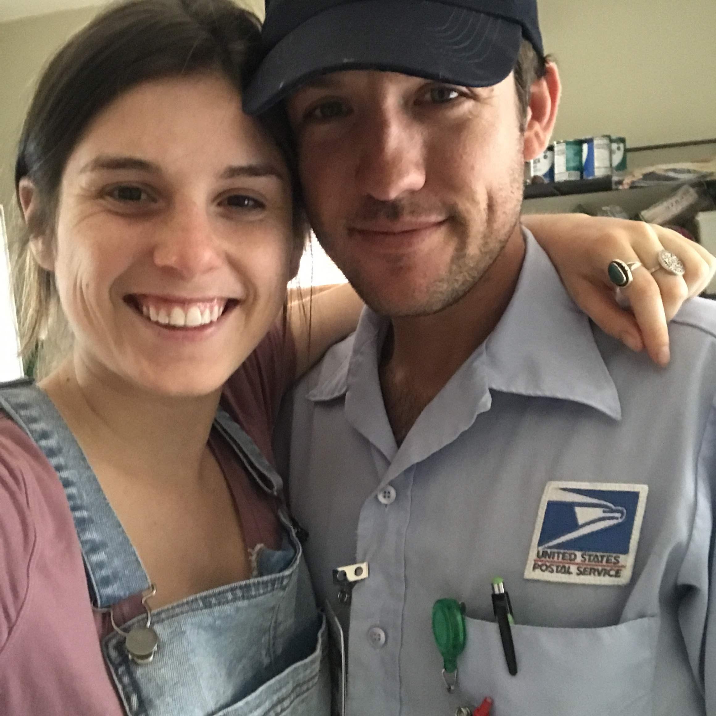 Height of the pandemic, pregnant Myra, letter carrier Eric.