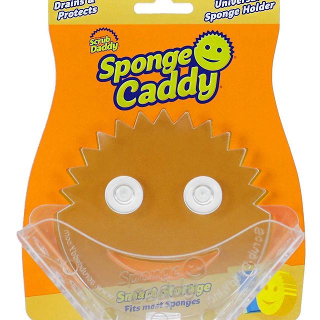 Scrub Daddy Sponge Holder - Sponge Caddy - Suction Sponge Holder, Sink Organizer for Kitchen and Bathroom, Self Draining, Easy to Clean Dishwasher Safe, Universal for Sponges and Scrubbers