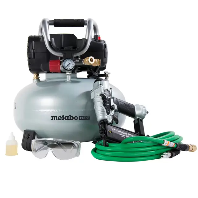 Metabo HPT 6-Gallon Single Stage Portable Corded Electric Pancake Air Compressor Accessories Included (1-Tool Included)