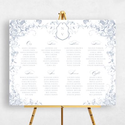 Cloud Gray, Grey Wedding Sign - Hattaway Seating Chart