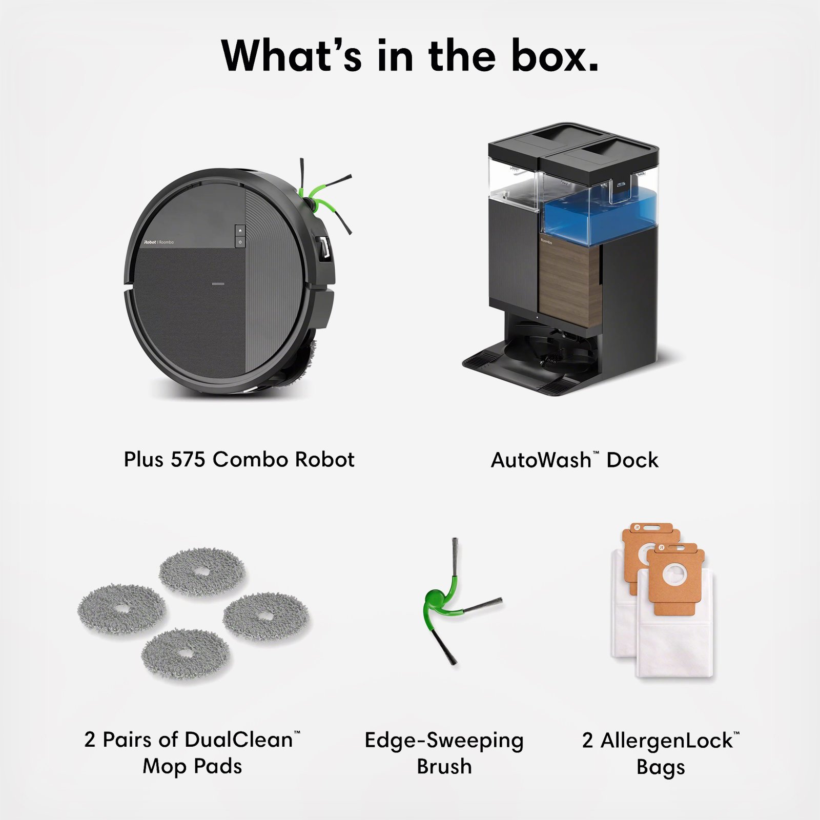 iRobot, Roomba® Plus 575 Combo Robot + AutoWash Dock R285020 | Zola