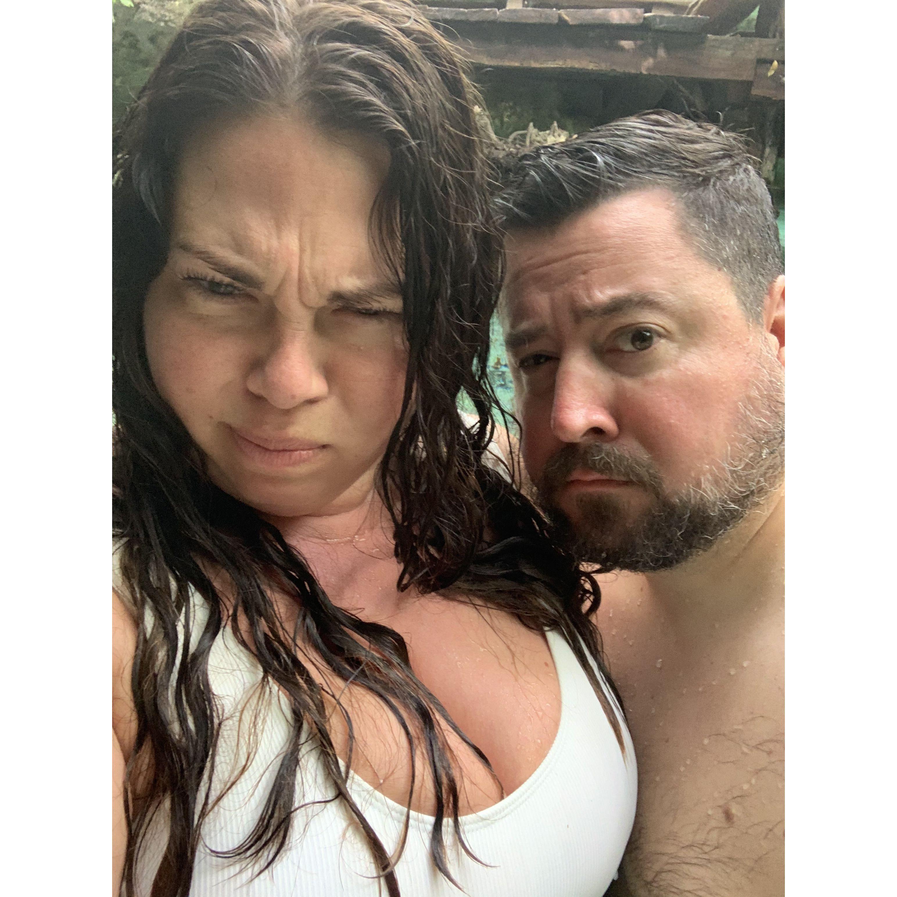 Swimming in a Cenote in Tulum, Mexico