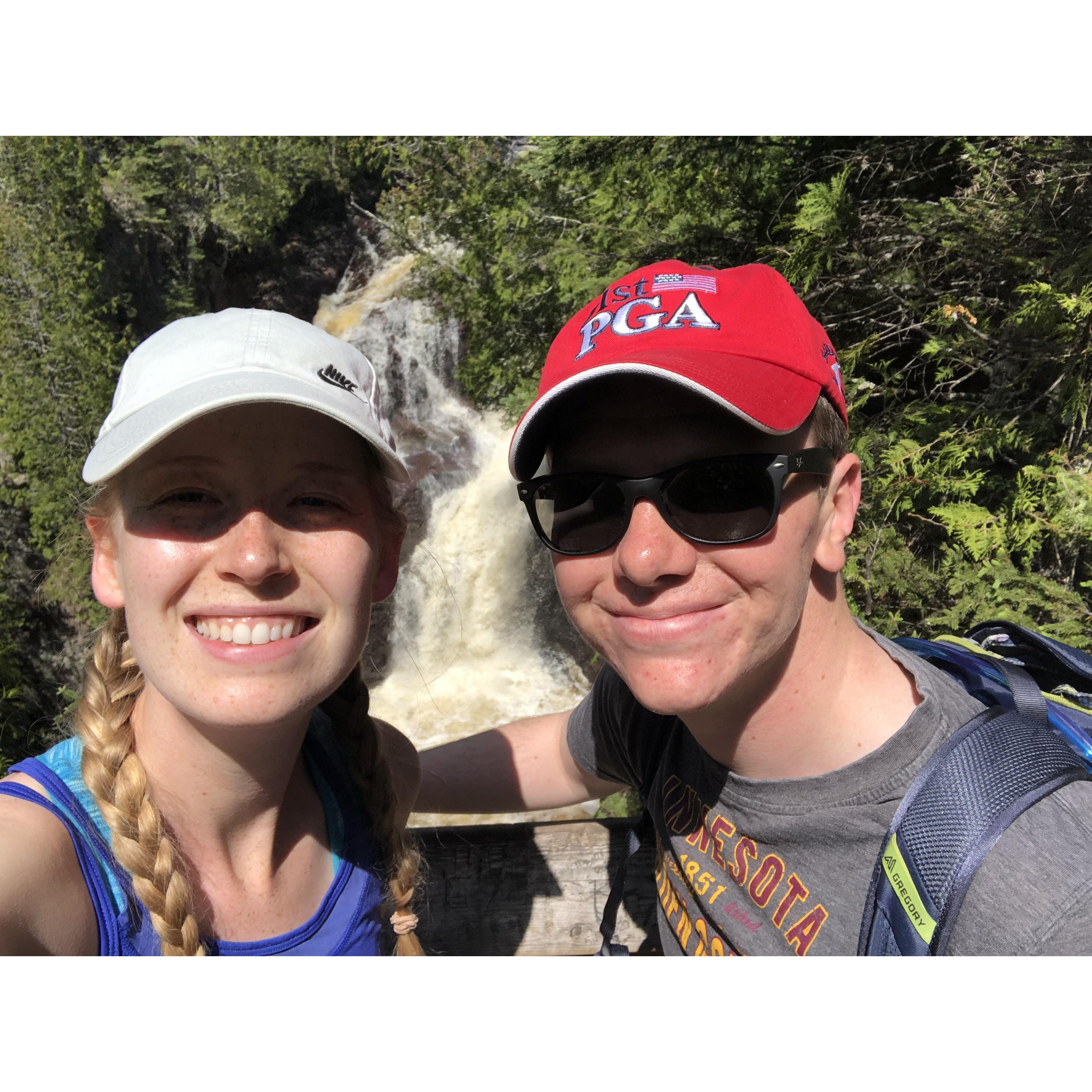 Honeymoon hiking in Tofte, MN.