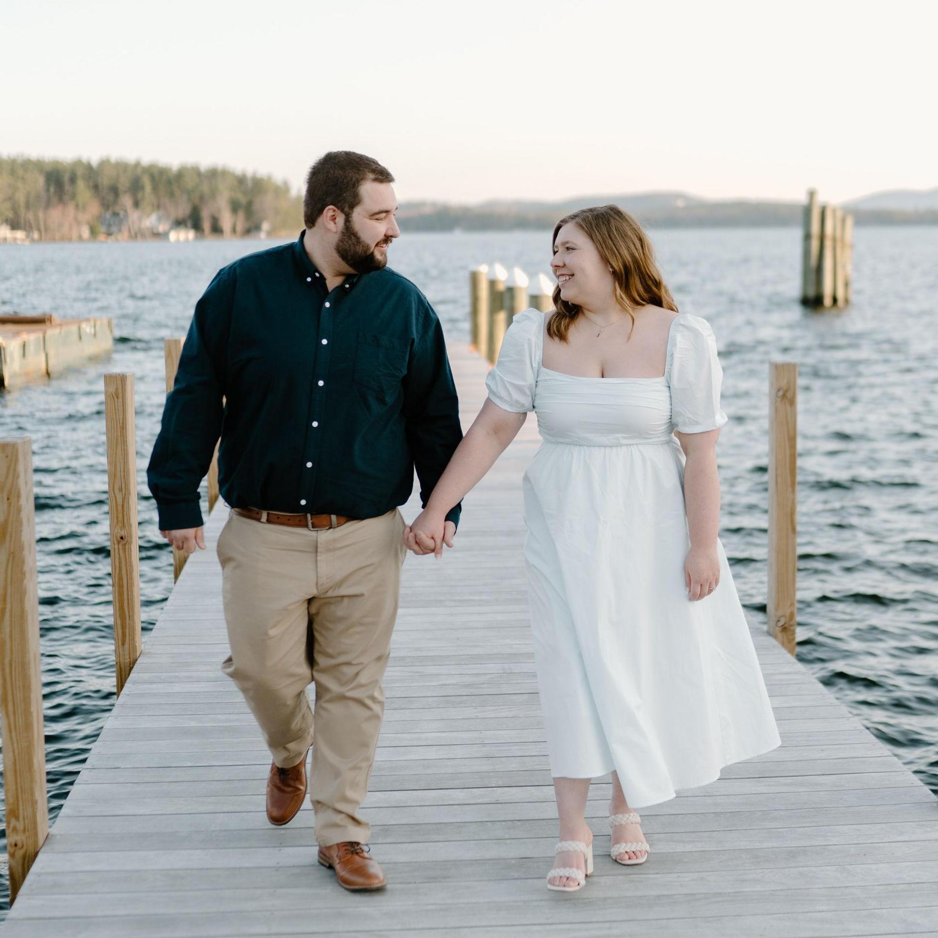 Our engagement photos taken by Breonna Wells Photography in Wolfeboro, NH.