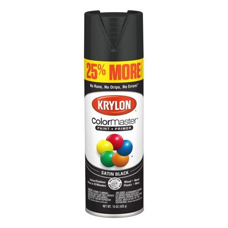 Krylon® ColorMaster Paint + Primer Satin Black, 15-Oz