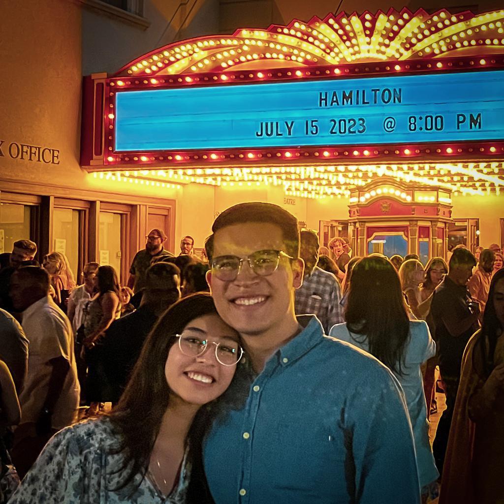 For my birthday, Bryan took me to watch Hamilton, my favorite Broadway show. It was amazing!
Para mi cumpleaños, Bryan me llevó a ver Hamilton, mi musical favorito de Broadway. ¡Fue increíble!
-Cristina