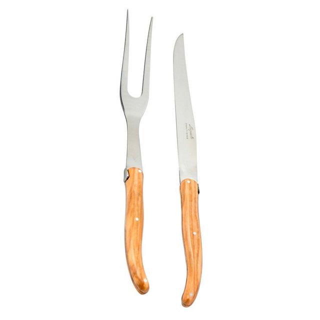 Laguiole Olivewood Carving Set in Wood Box, from Jean Neron