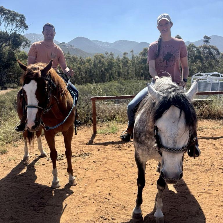 Natalie's horse was actually being very dramatic the entire ride