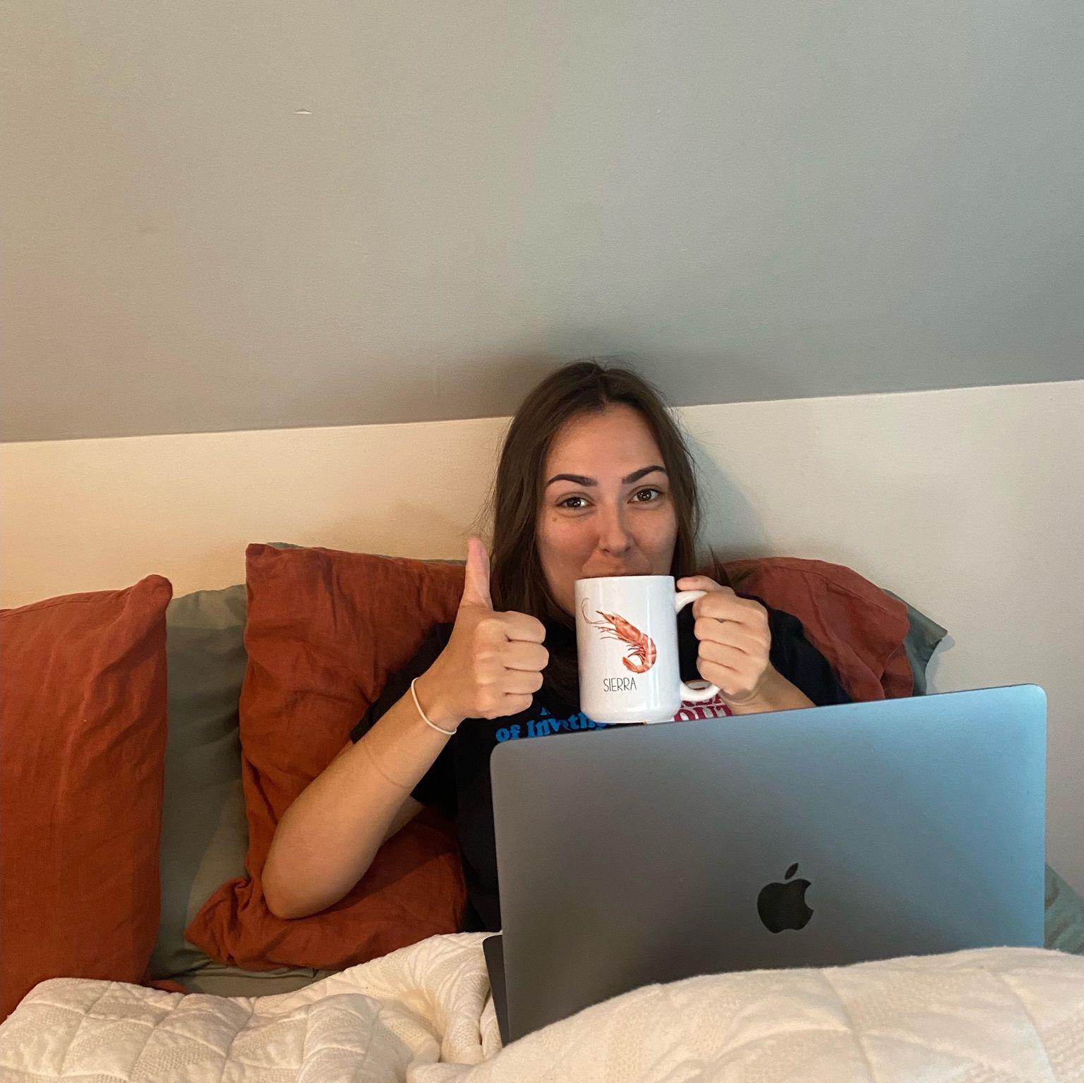 Sierra's first day of grad school, fall 2022