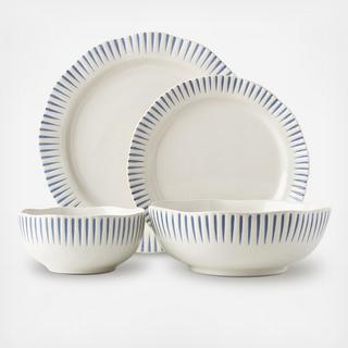 Sitio Stripe Indigo 4-Piece Place Setting, Service for 1