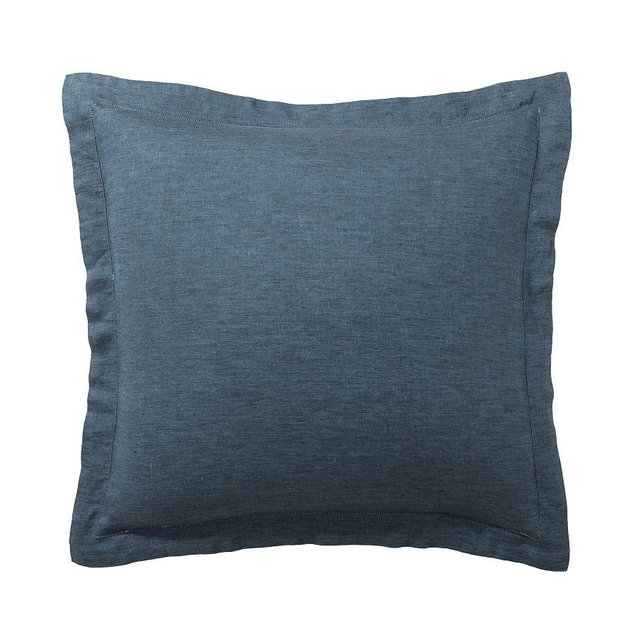 Belgian Flax Linen Sham, Denim, Euro, Set of 2