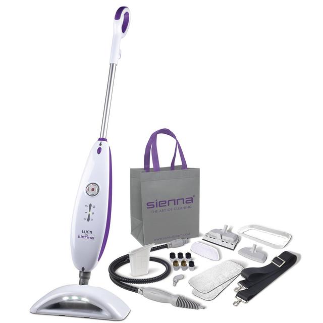 Sienna Luna Plus Steam Mop | | Multi Purpose Handheld Steamer | Hardwood Floor | Tile Cleaner, 1500 Watts, 212 Degrees F, Black