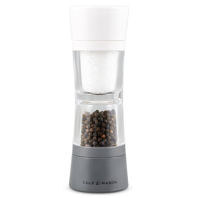 Cole & Mason Lincoln Salt and Pepper Mill, Acrylic/ABS, Ceramic Mechanisms, 190mm Duo Mill, Lifetime Mechanism Guarantee