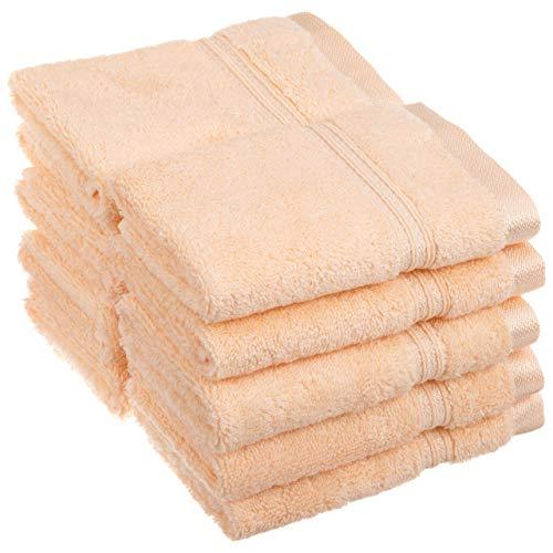 Superior 100% Long Staple Combed Cotton Face Towels, 10 Piece, Peach