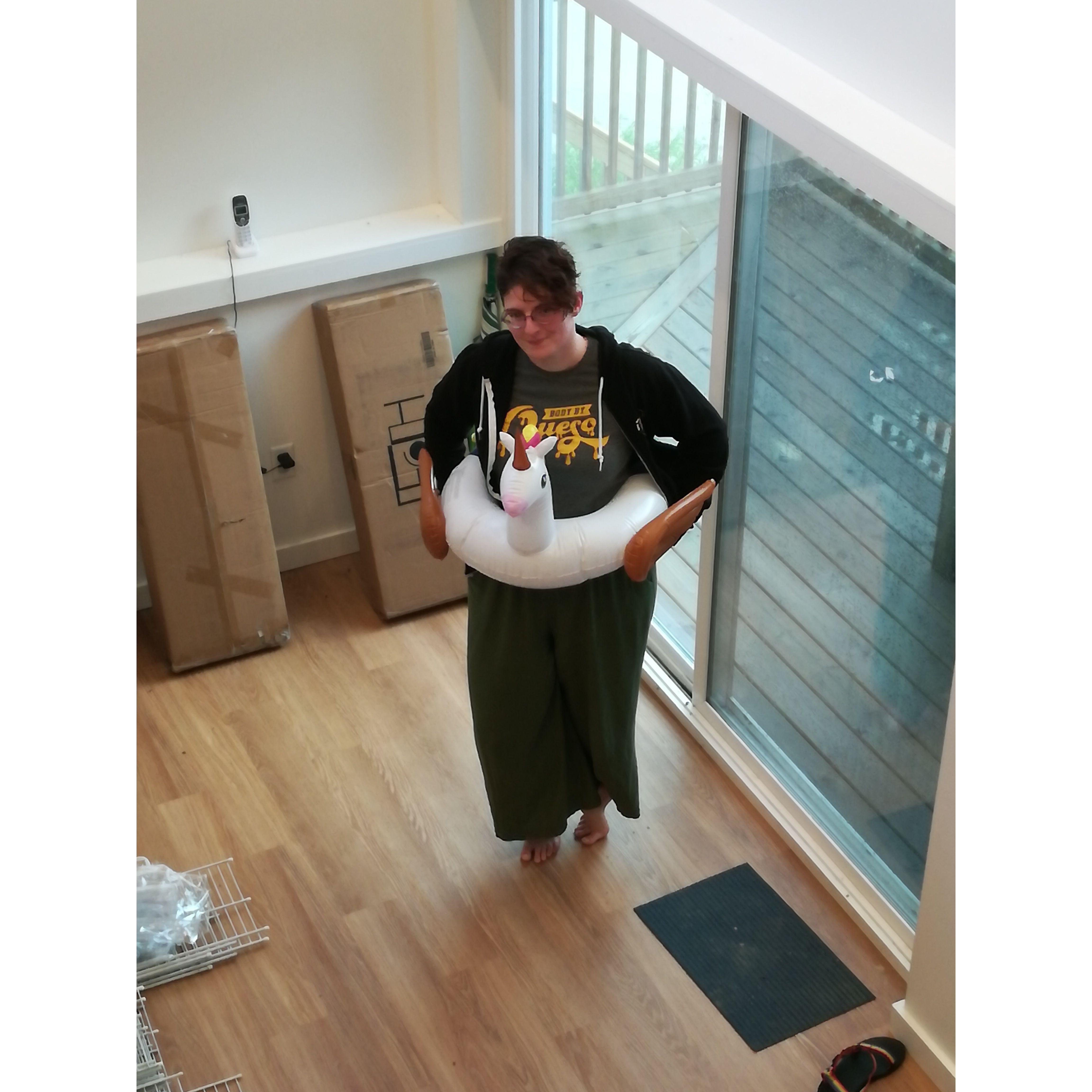 Monica being goofy at the Weisling family cottage.