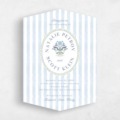 Blue Diamond Wedding Invitation - Clematide Portrait