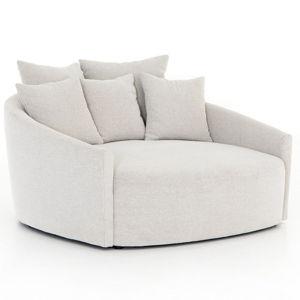 Chloe Media Lounger Sofa in Delta Bisque