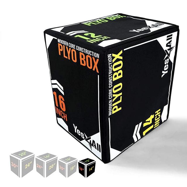 Yes4All 3 in 1 Soft Plyo Box Wooden Core, Foam Plyometric Box for Exercise, Crossfit, MMA, Plyometric Training, Available in 4 Sizes