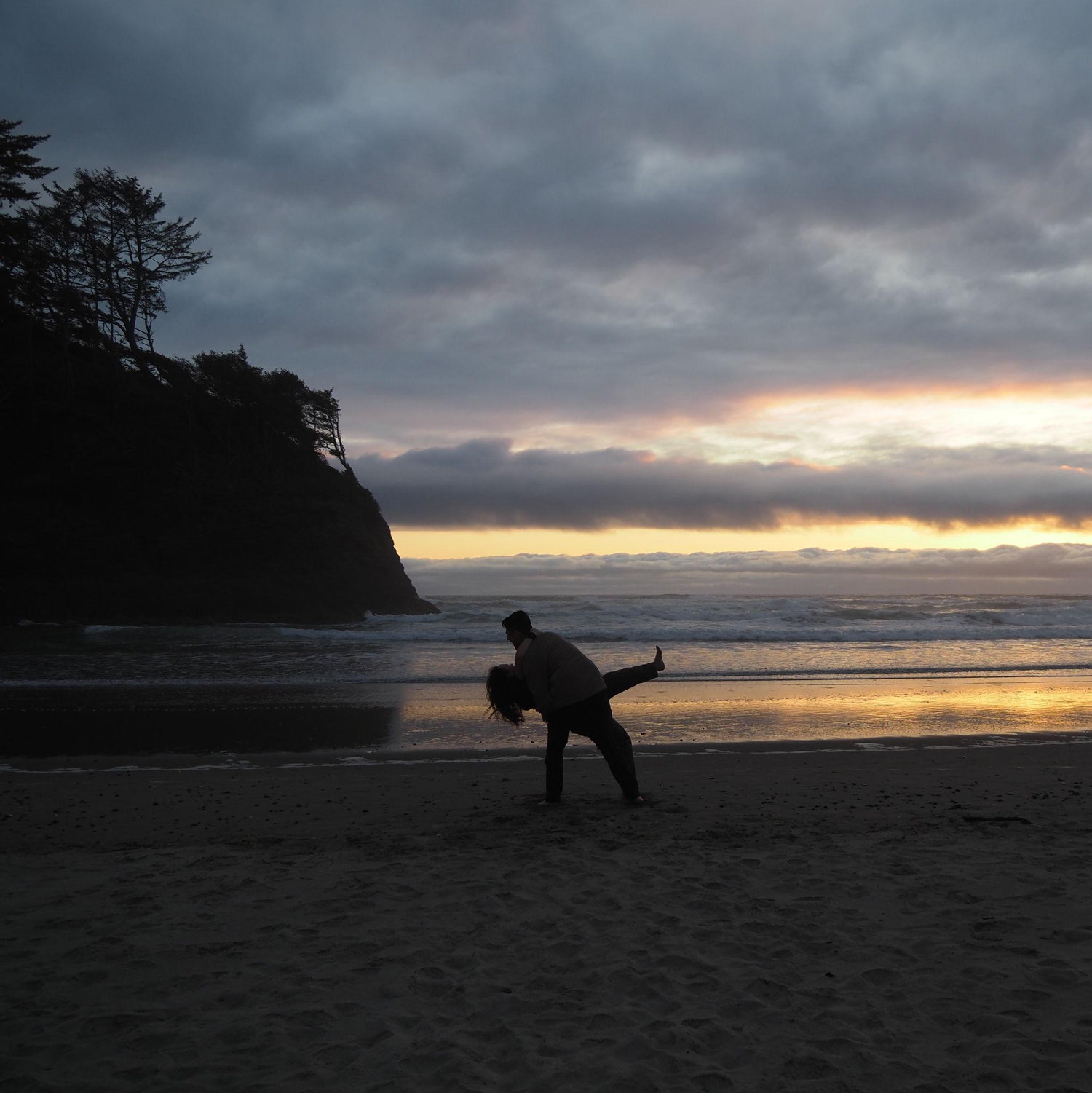 On the Oregon coast before Justin proposed!