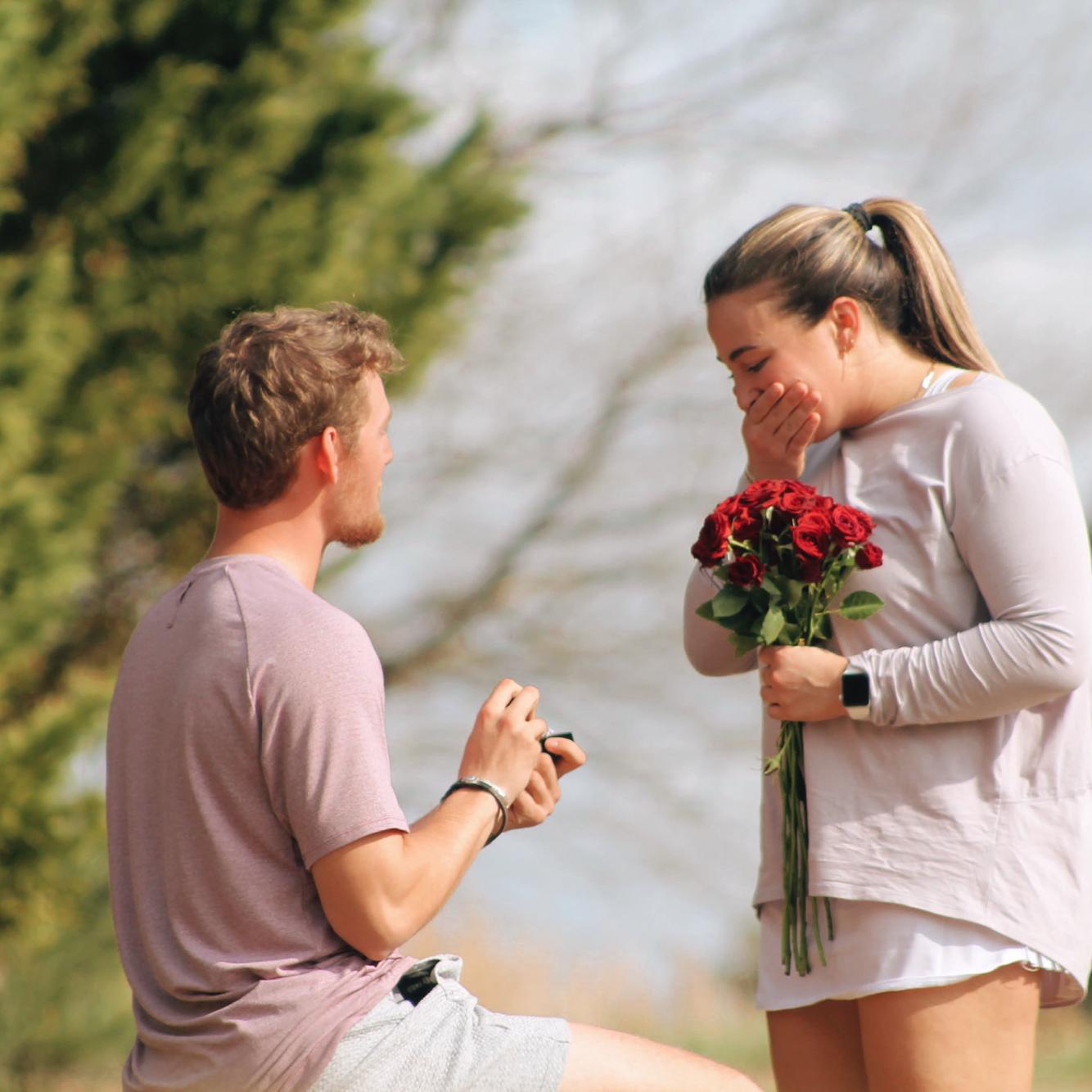 Thought I was throwing Matt a surprise birthday party, but it turned out I was planning my own surprise engagement party. Matt said a lot of words we both blacked out for, but I said yes!!!