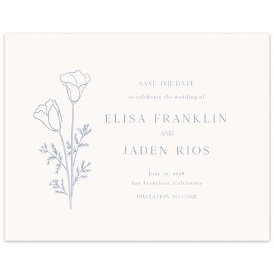 Blue Rustic Wedding Digital Save the Date - Coquelicot Landscape