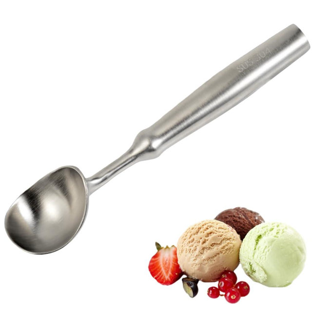 304 Stainless Steel Ice Cream Scoop, Heavy Duty, Dishwasher Safe, Comfortable Handle