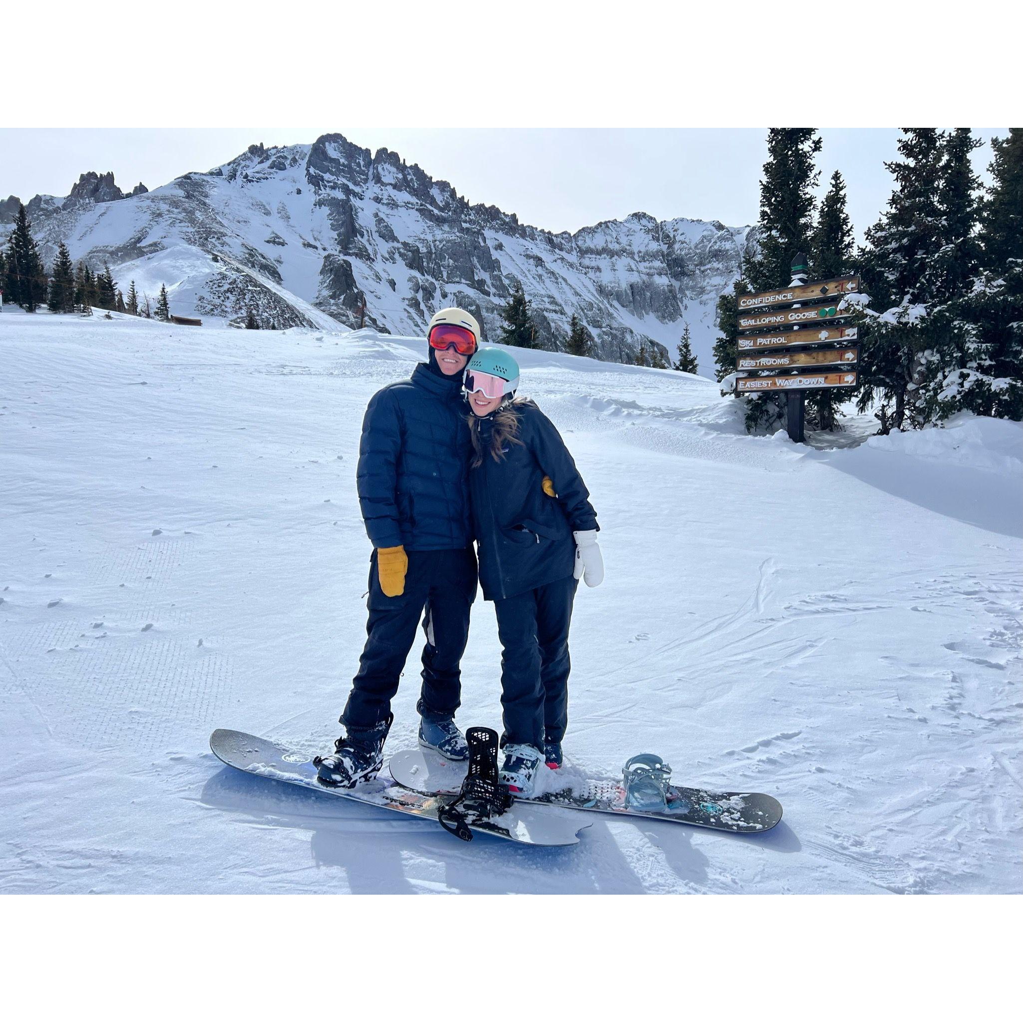 Snowboarding in Telluride, CO.