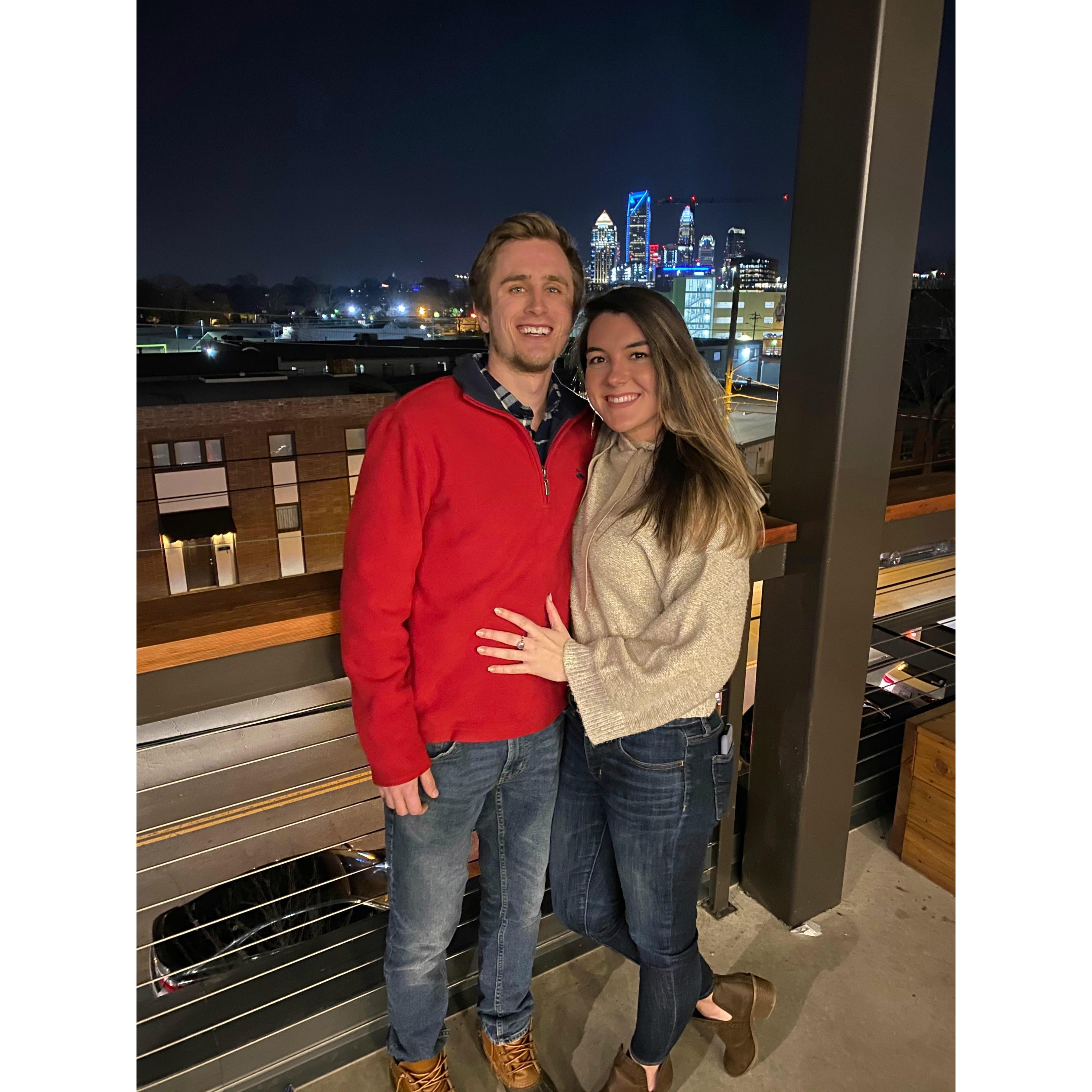The ponytail ring in my hair is upsetting but Hunter and the CLT skyline look nice so I'm adding it.